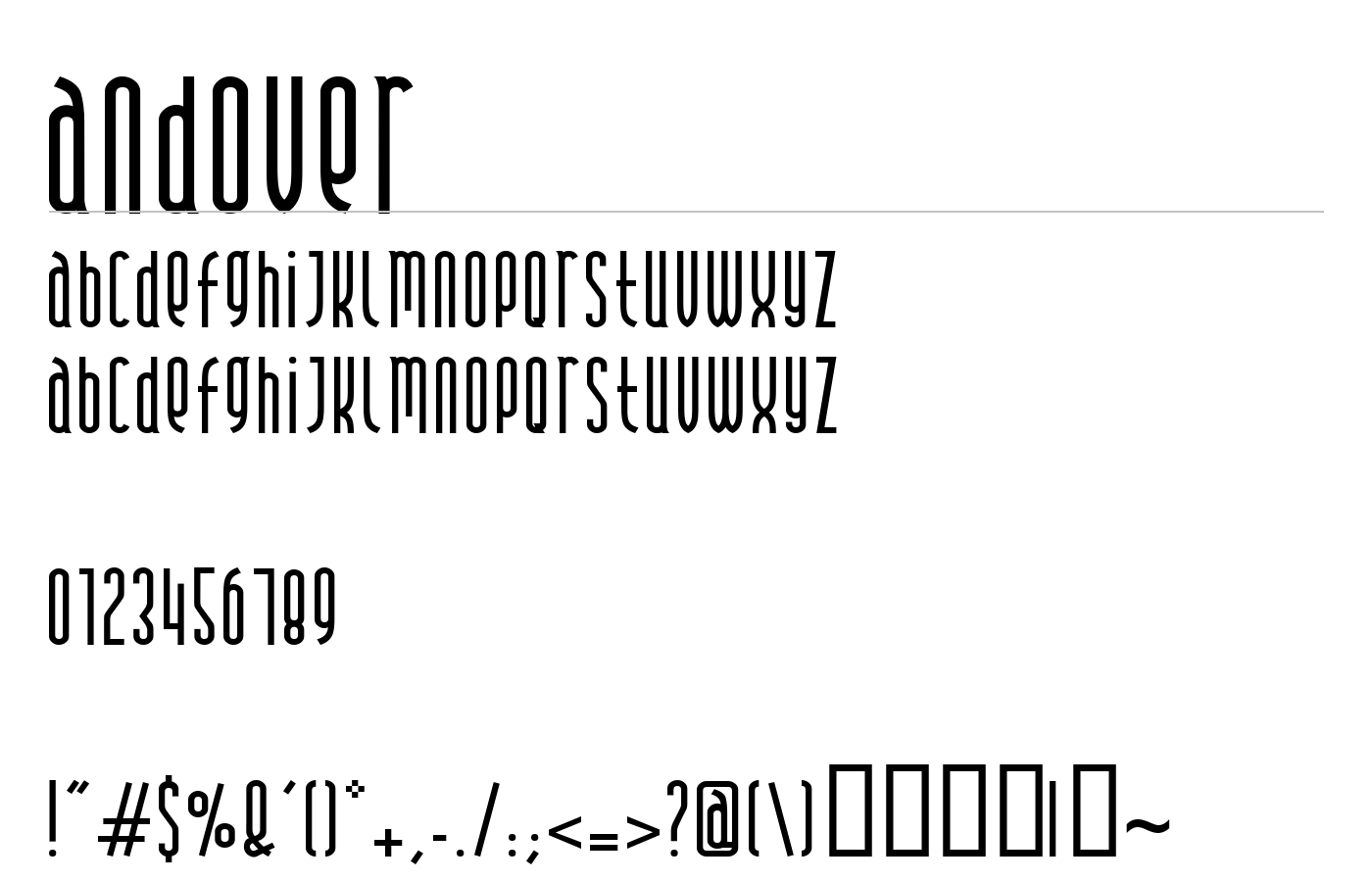 Andover Font preview