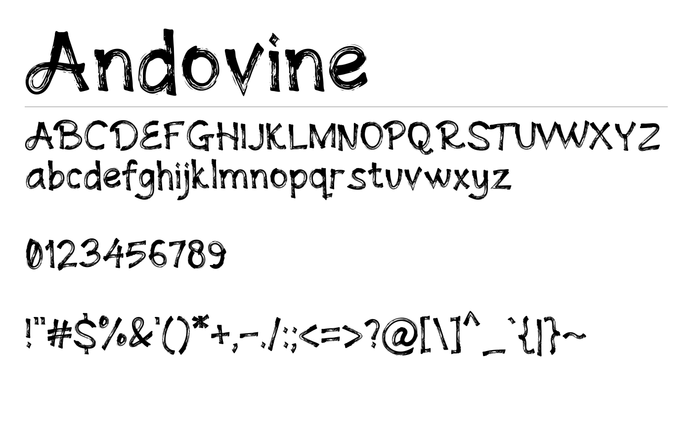 Andovine Font preview