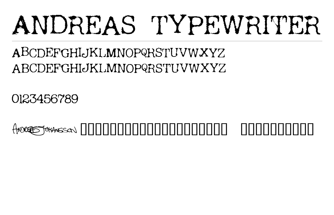 Andreas Typewriter Font preview