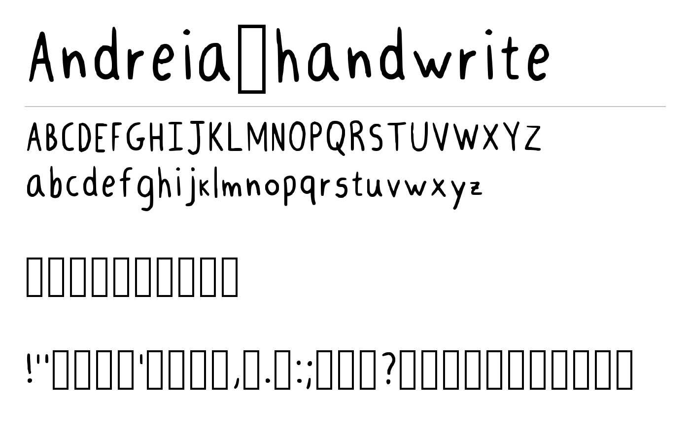 Andreia_handwrite Font preview