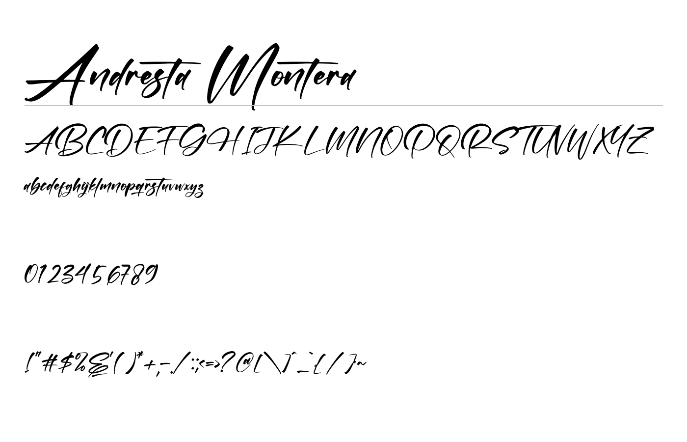 Andresta Montera Font preview