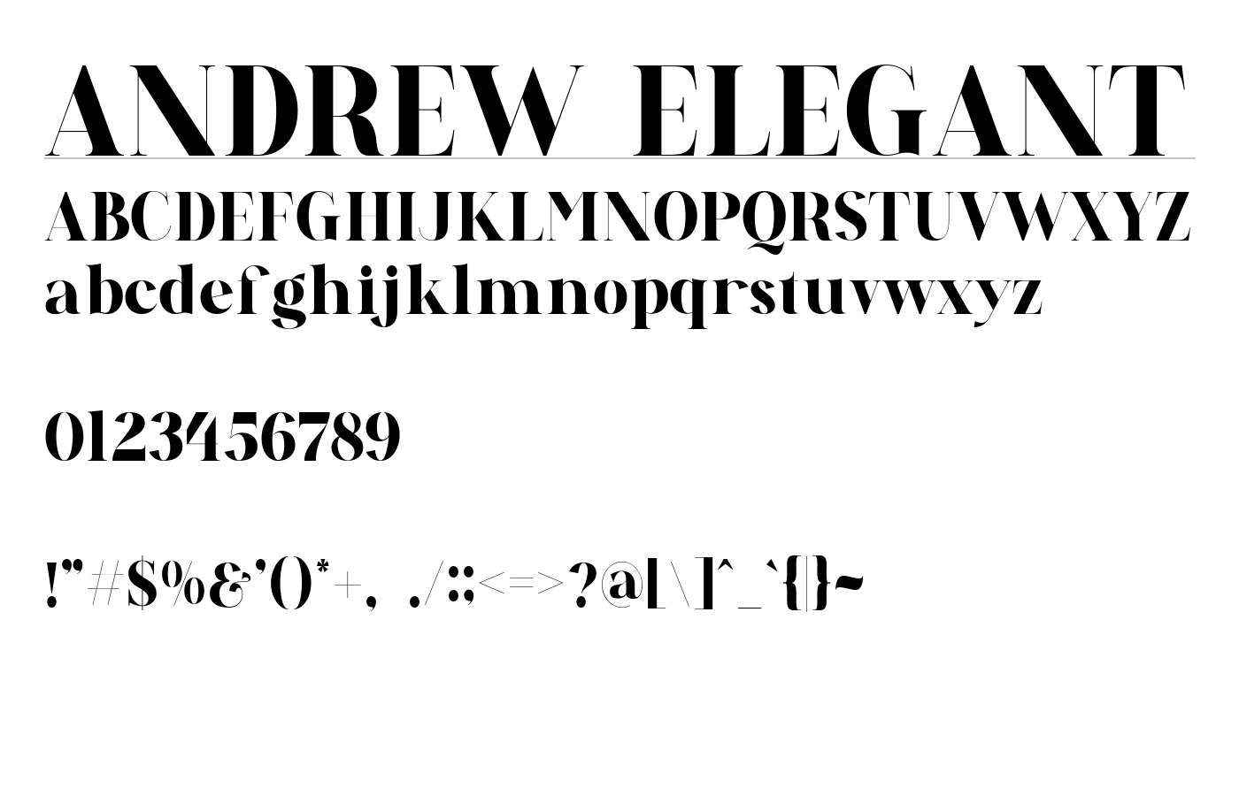 ANDREW ELEGANT Font preview