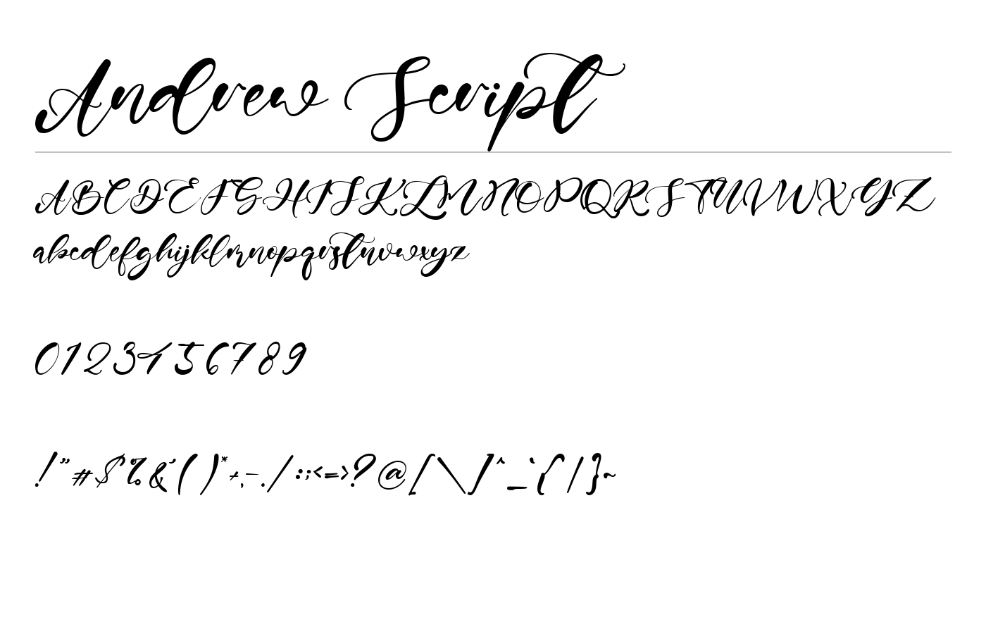 Andrew Script Font preview