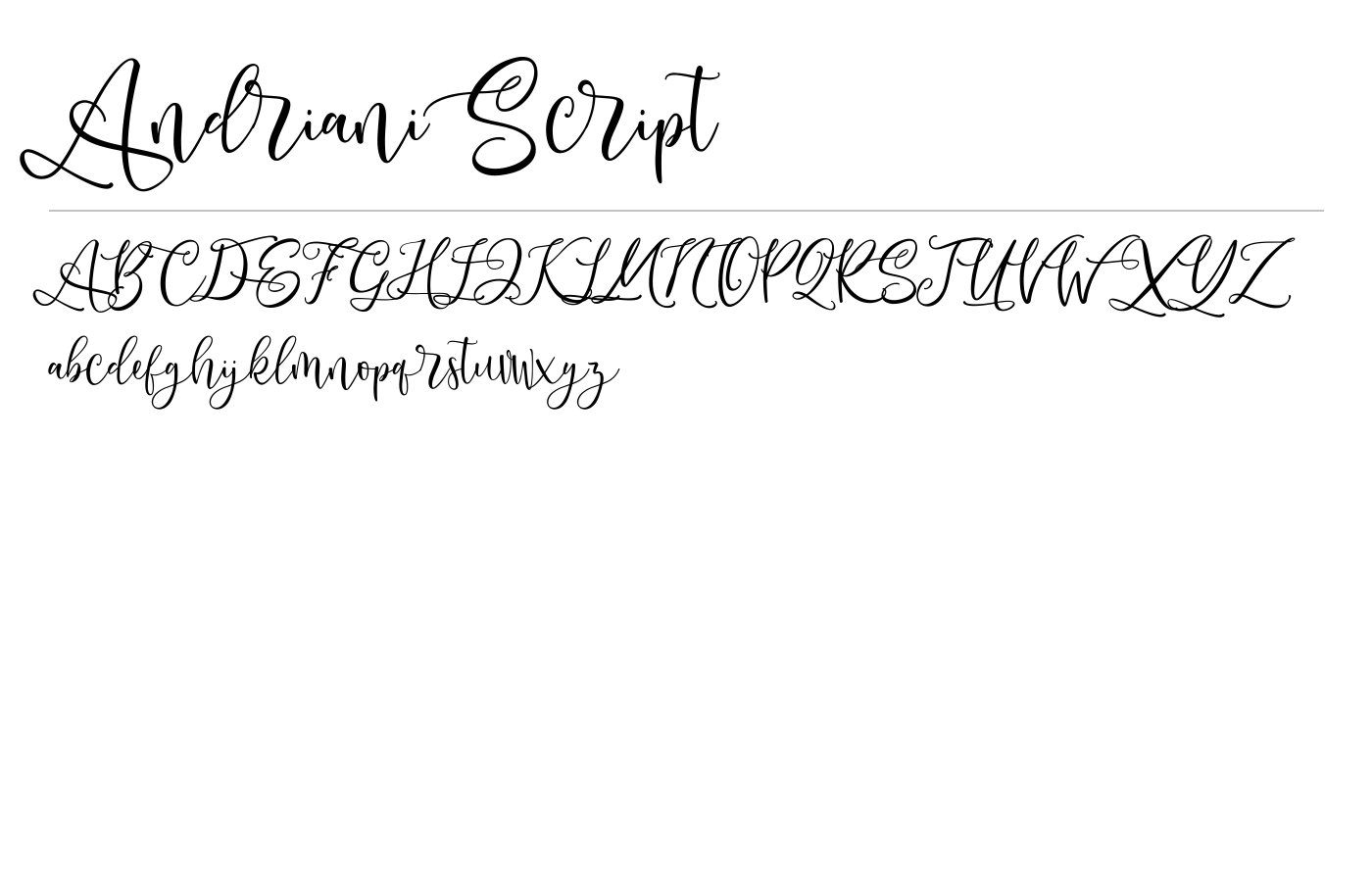 Andriani Script Font preview