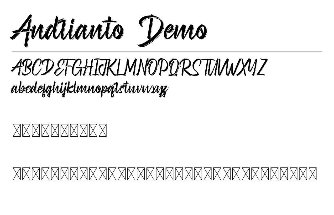 Andrianto Demo Font preview