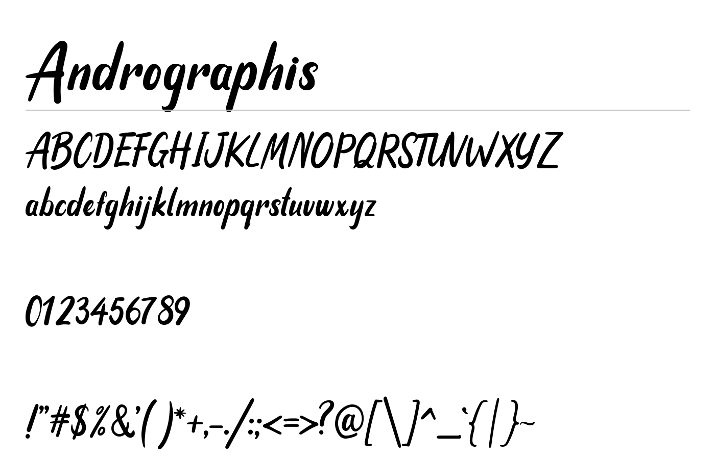 Andrographis Font preview