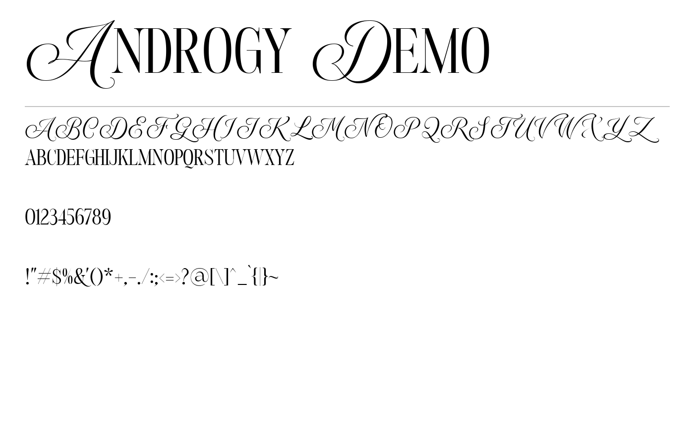 Androgy Demo Font preview