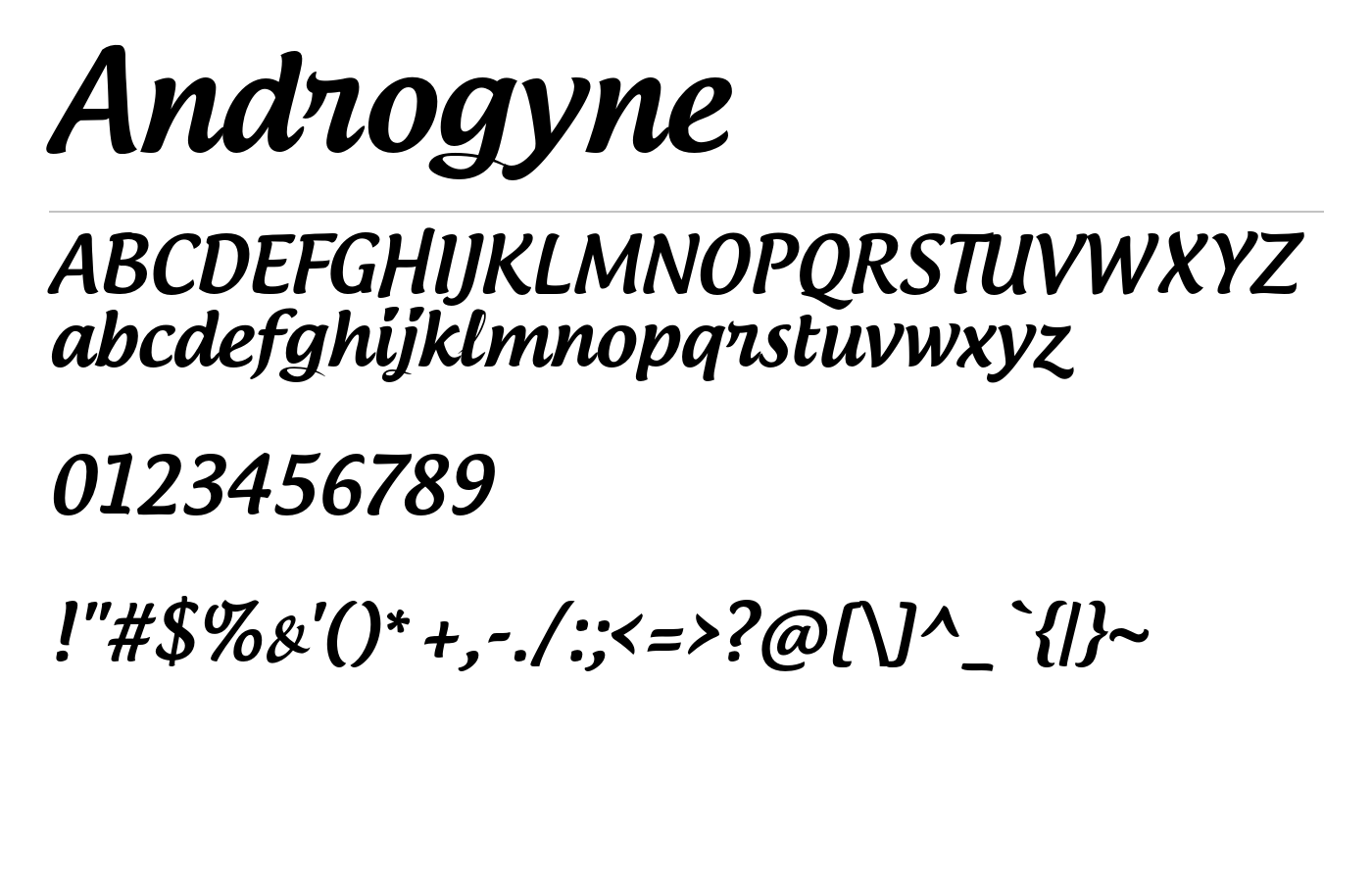 Androgyne Font preview