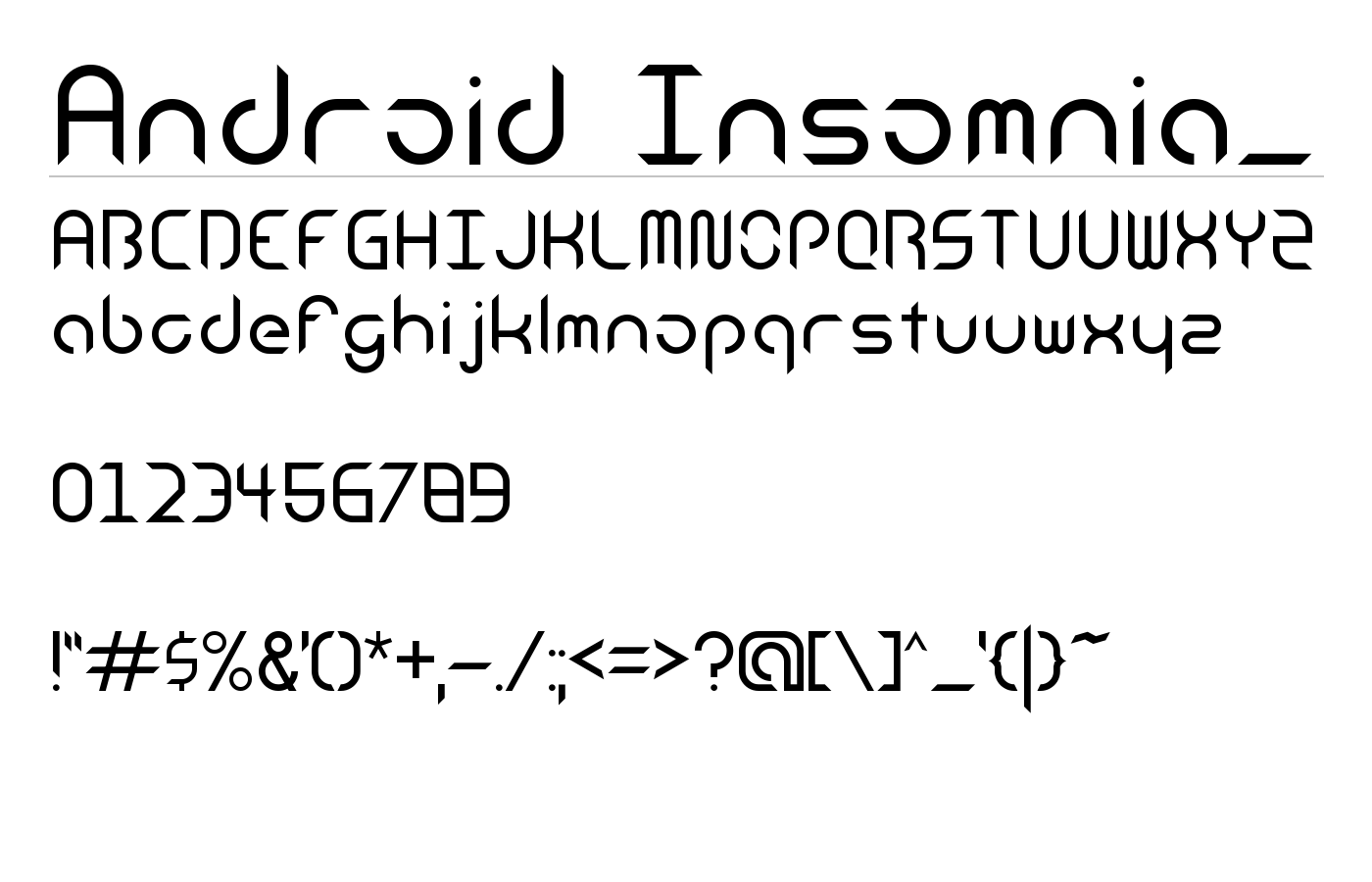 Android Insomnia_ Font preview