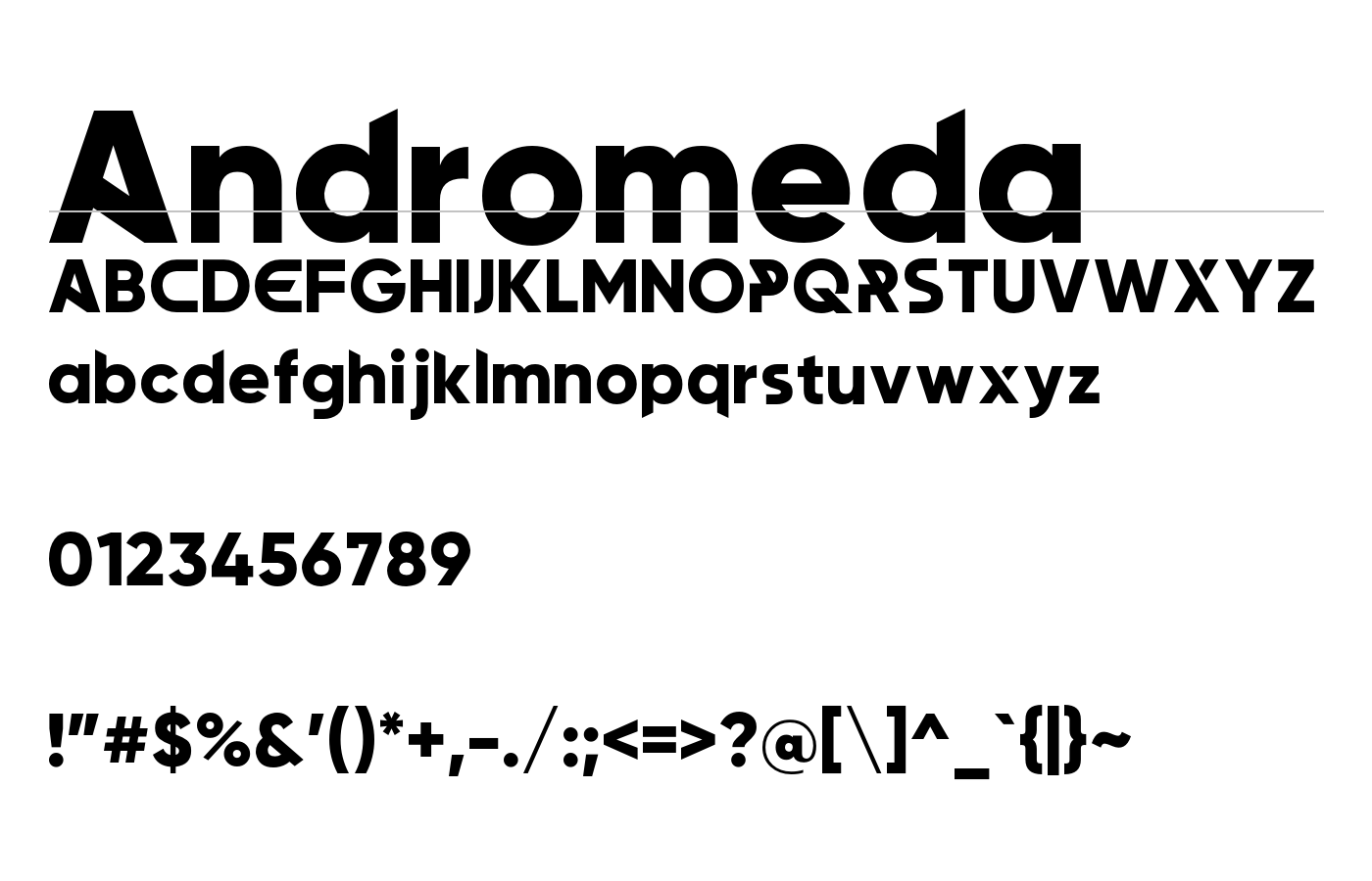 Andromeda Font preview