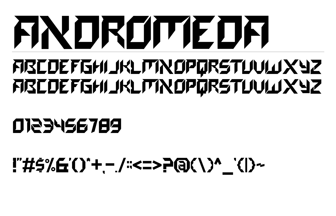 Andromeda Font preview