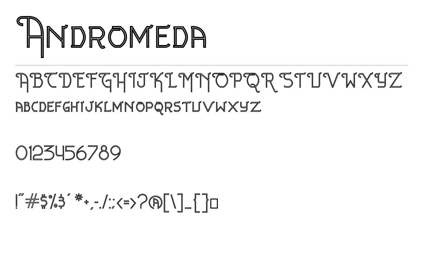 Andromeda Font preview
