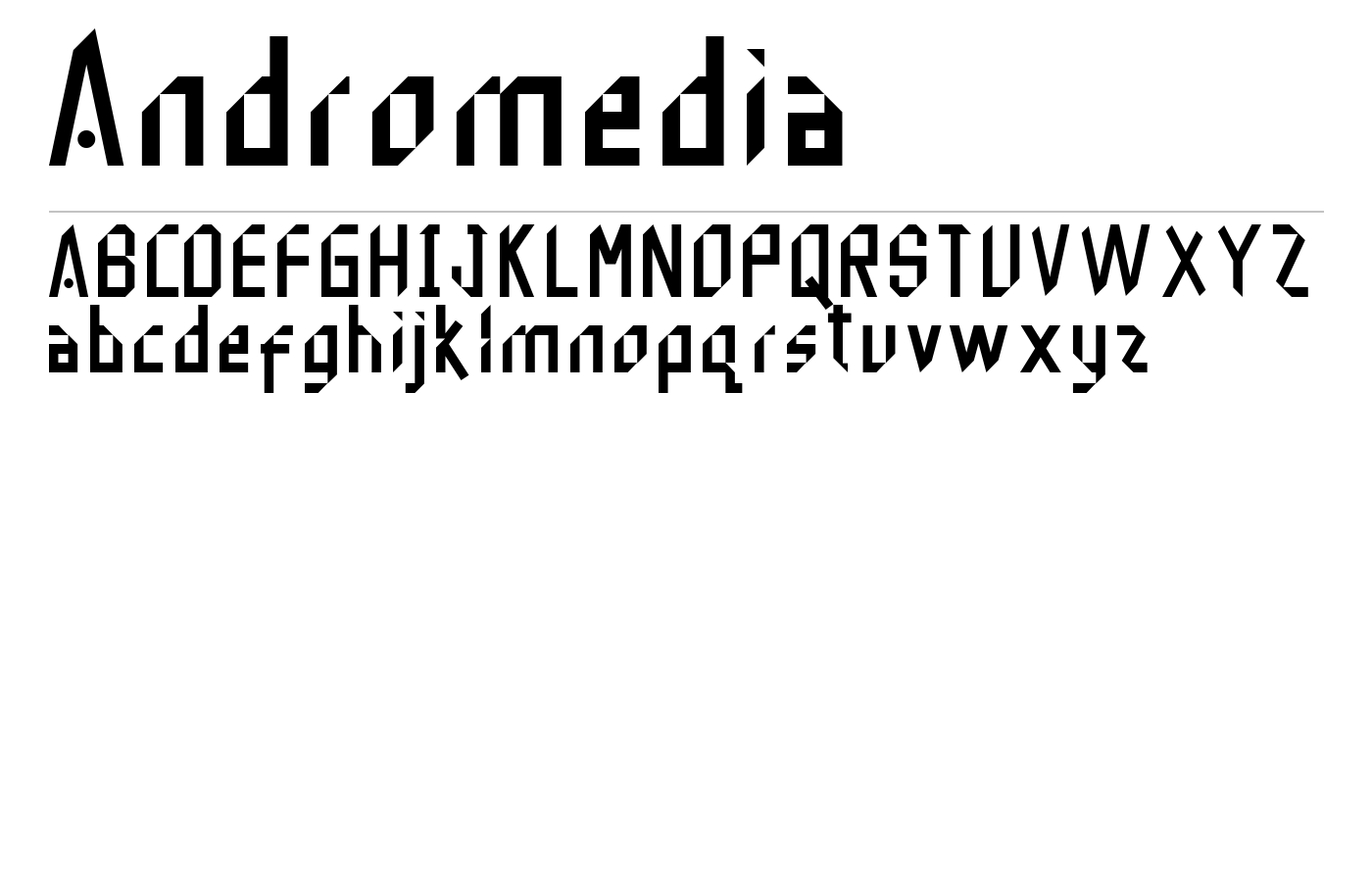 Andromedia Font preview