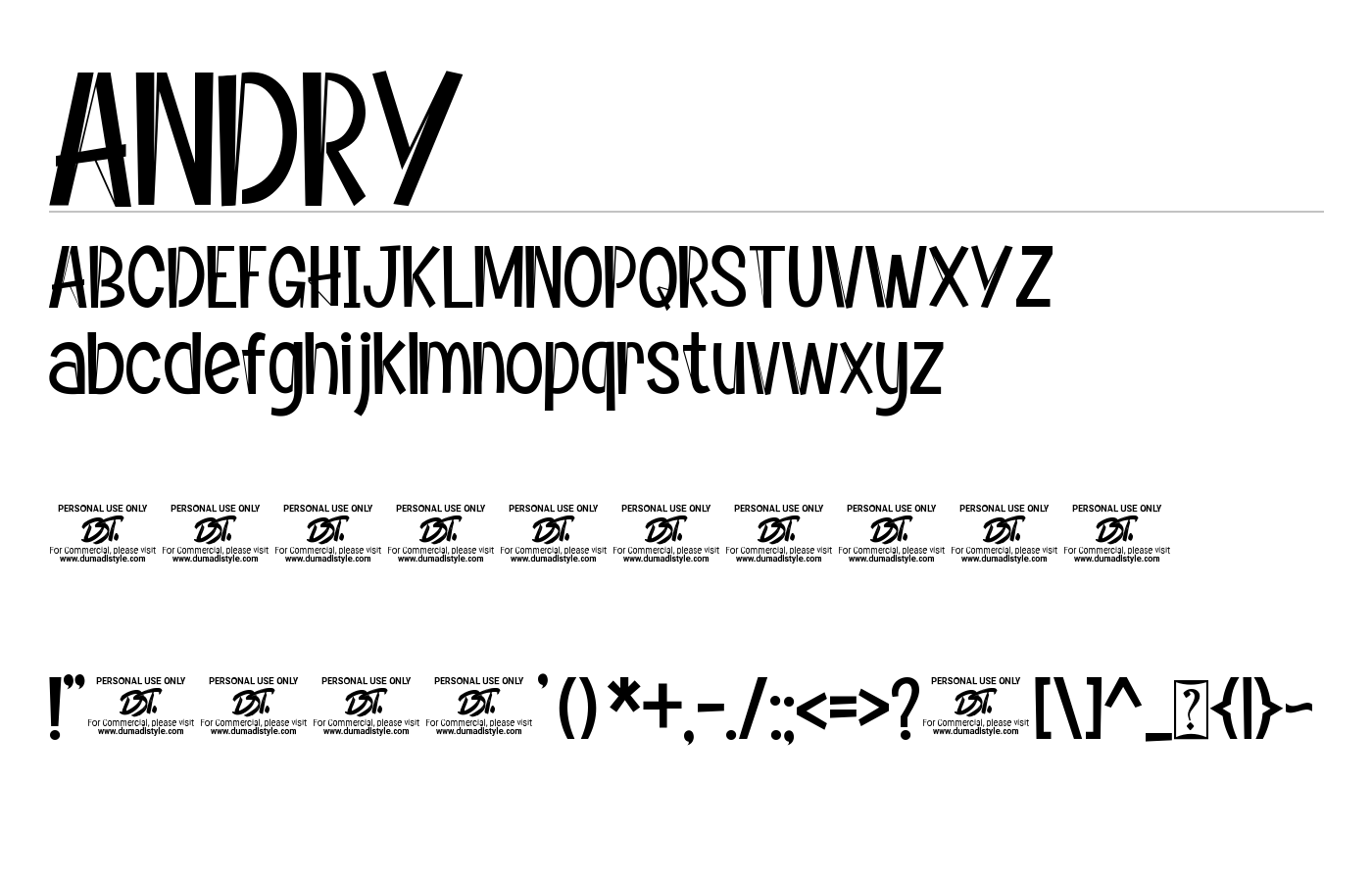 ANDRY Font preview