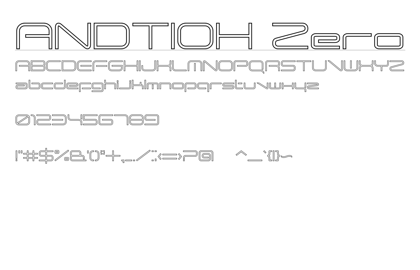 ANDTIOH Zero Font preview