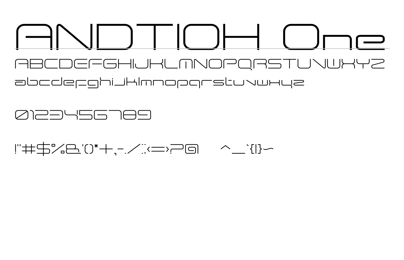 ANDTIOH One Font preview