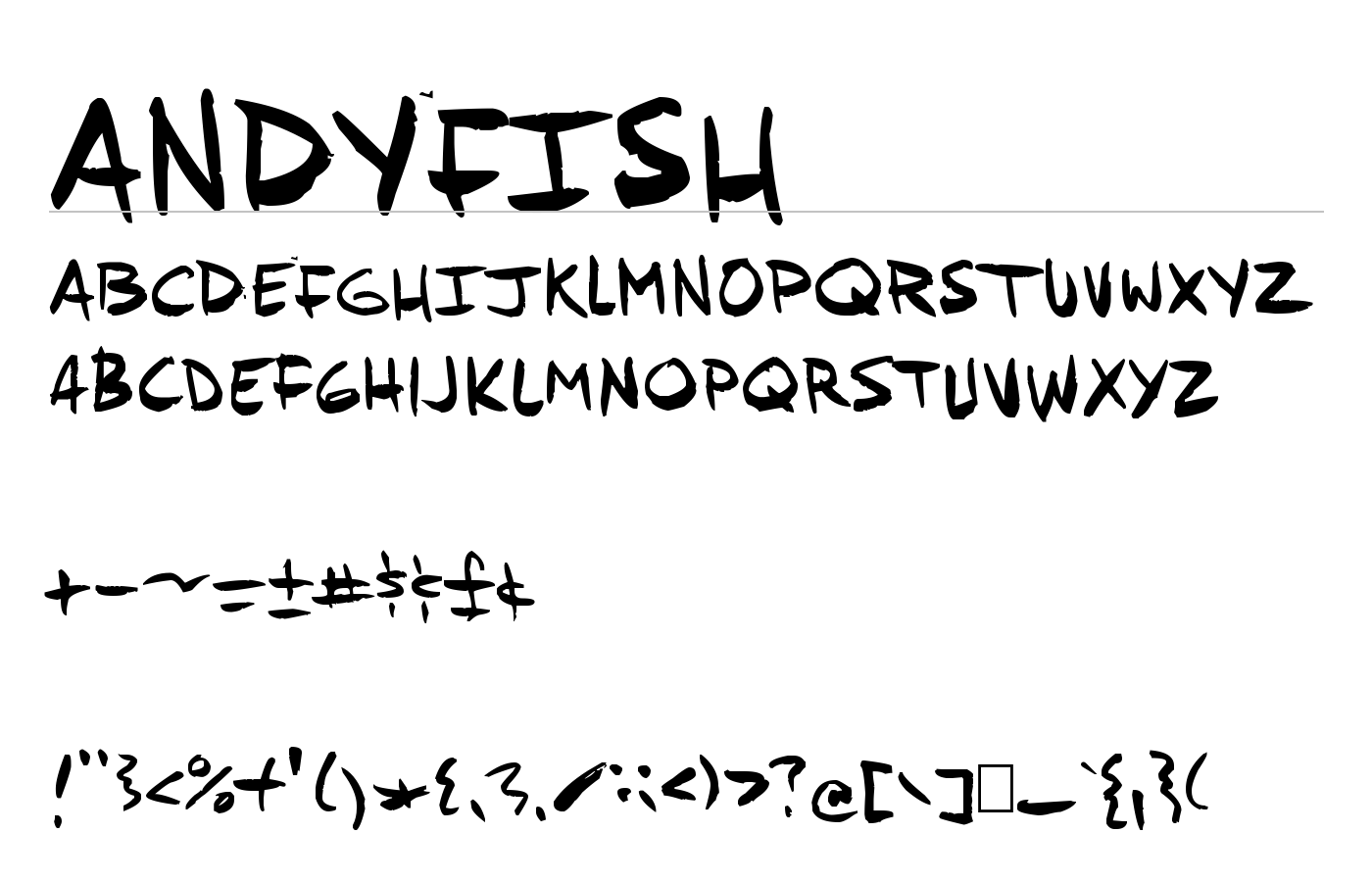ANDYFISH Font preview