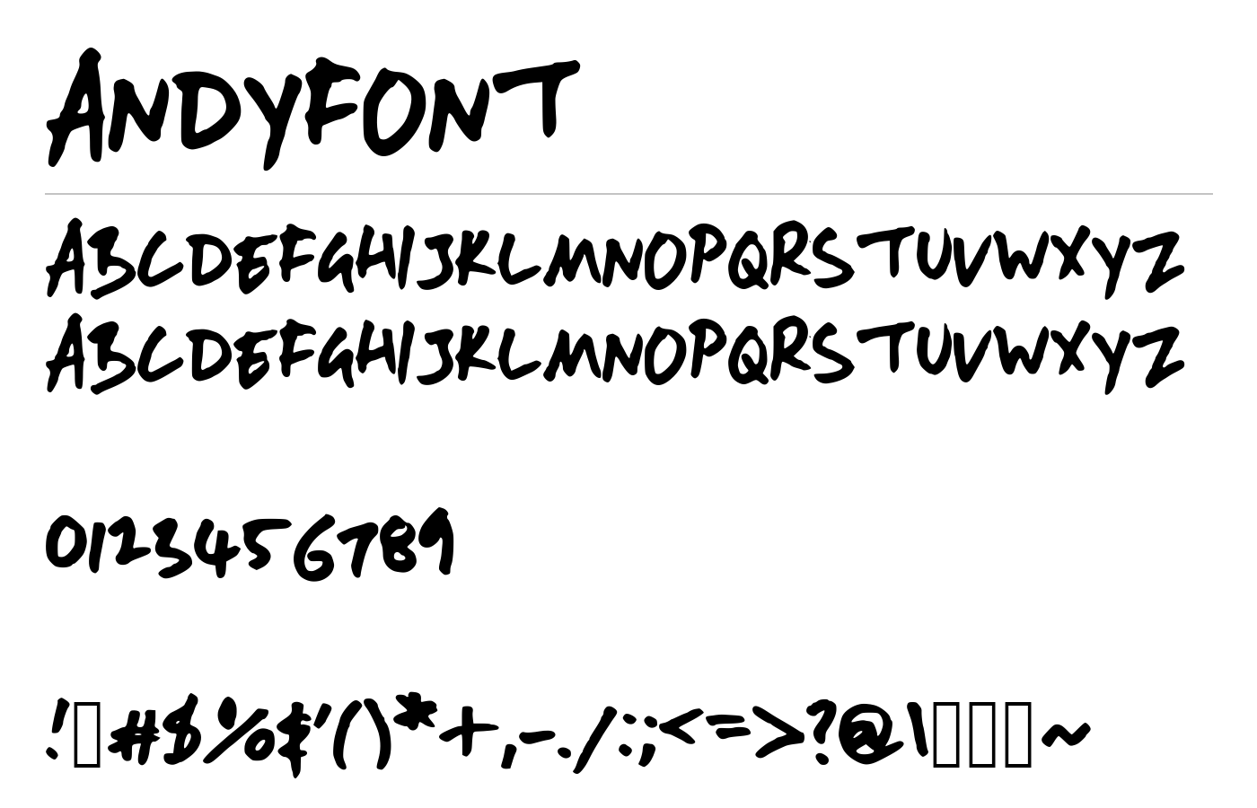 AndyFont preview