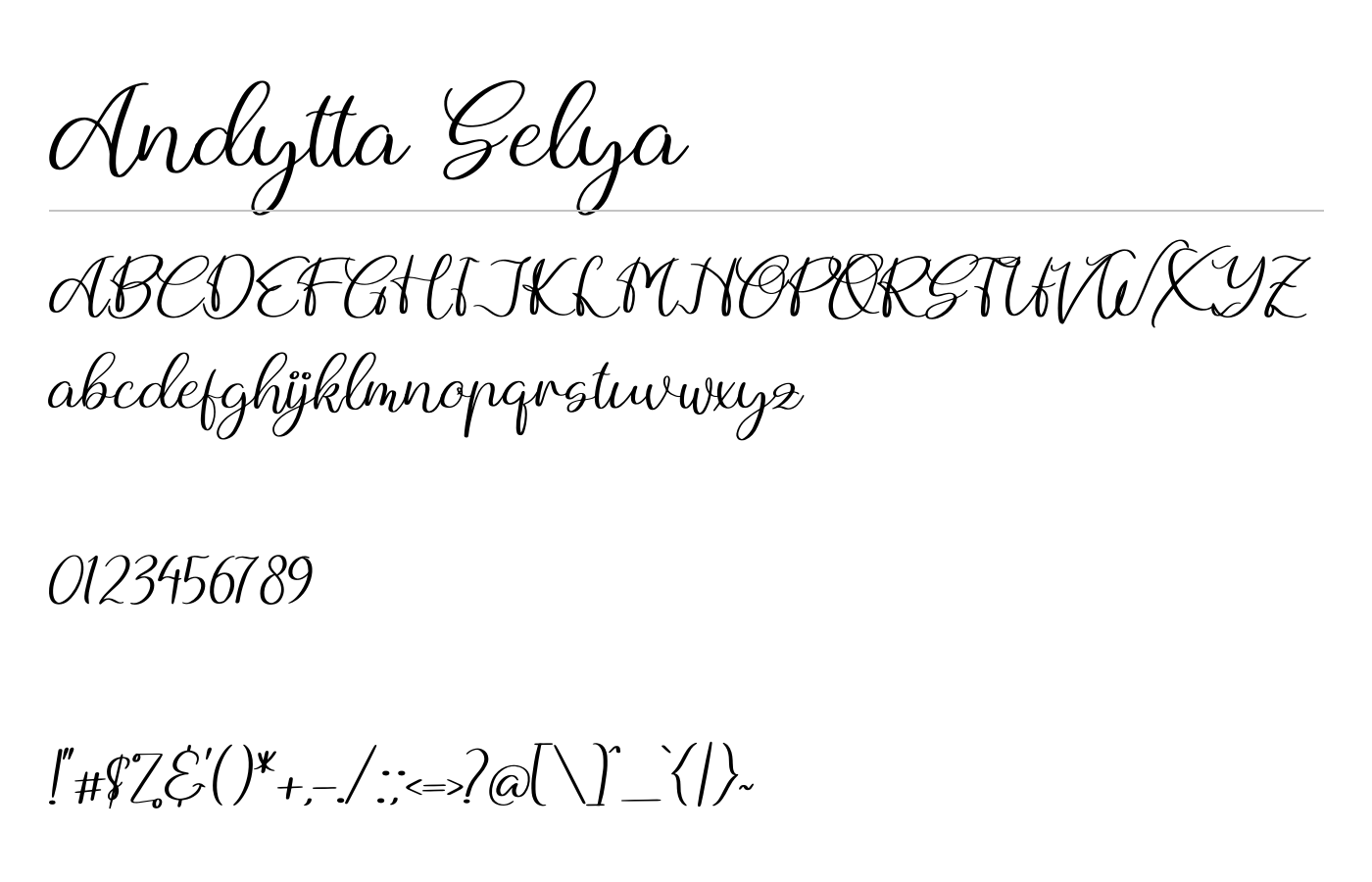 Andytta Selya Font preview
