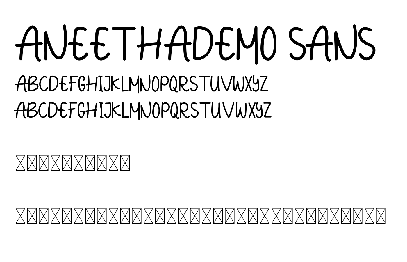 Aneethademo Font preview