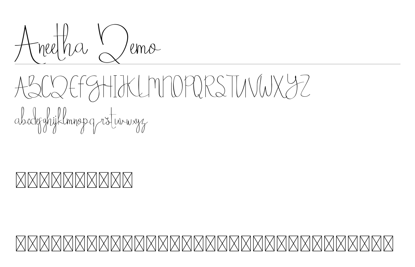 Aneetha Demo Font preview