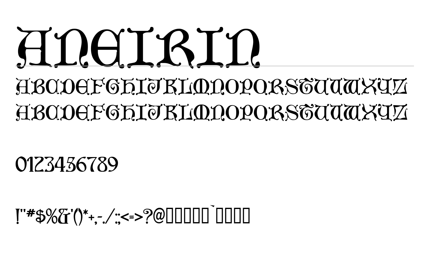 Aneirin Font preview