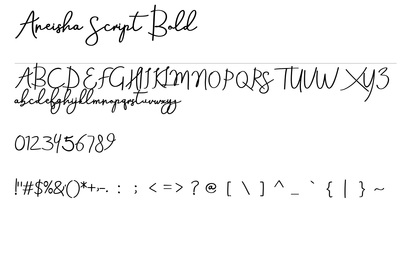 Aneisha Script Bold Font preview