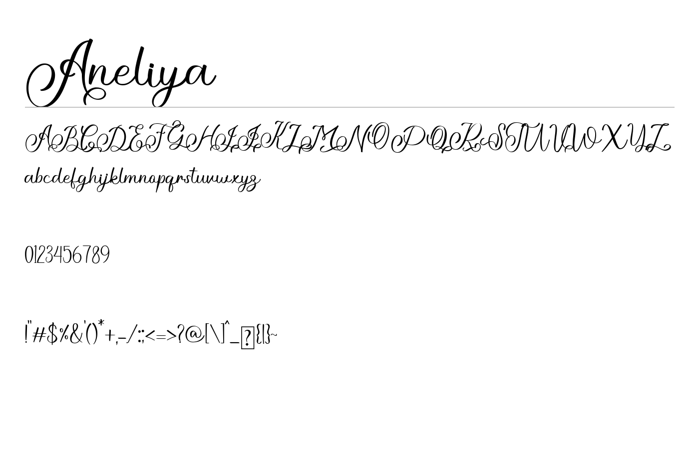 Aneliya Font preview