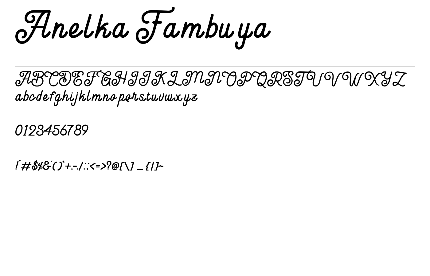 Anelka Fambuya Font preview
