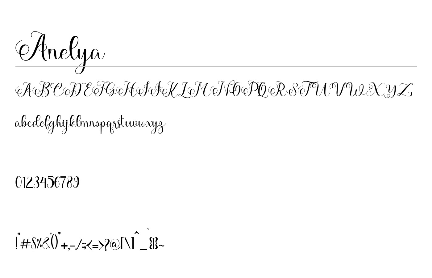 Anelya Font preview