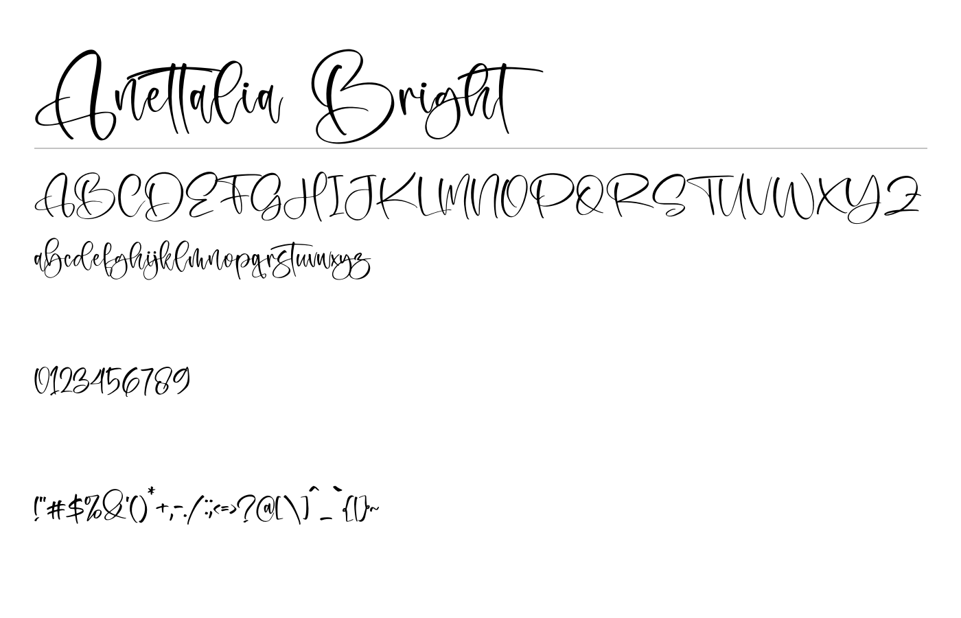 Anettalia Bright Font preview