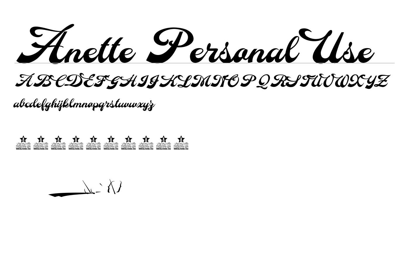 Anette Personal Use Font preview