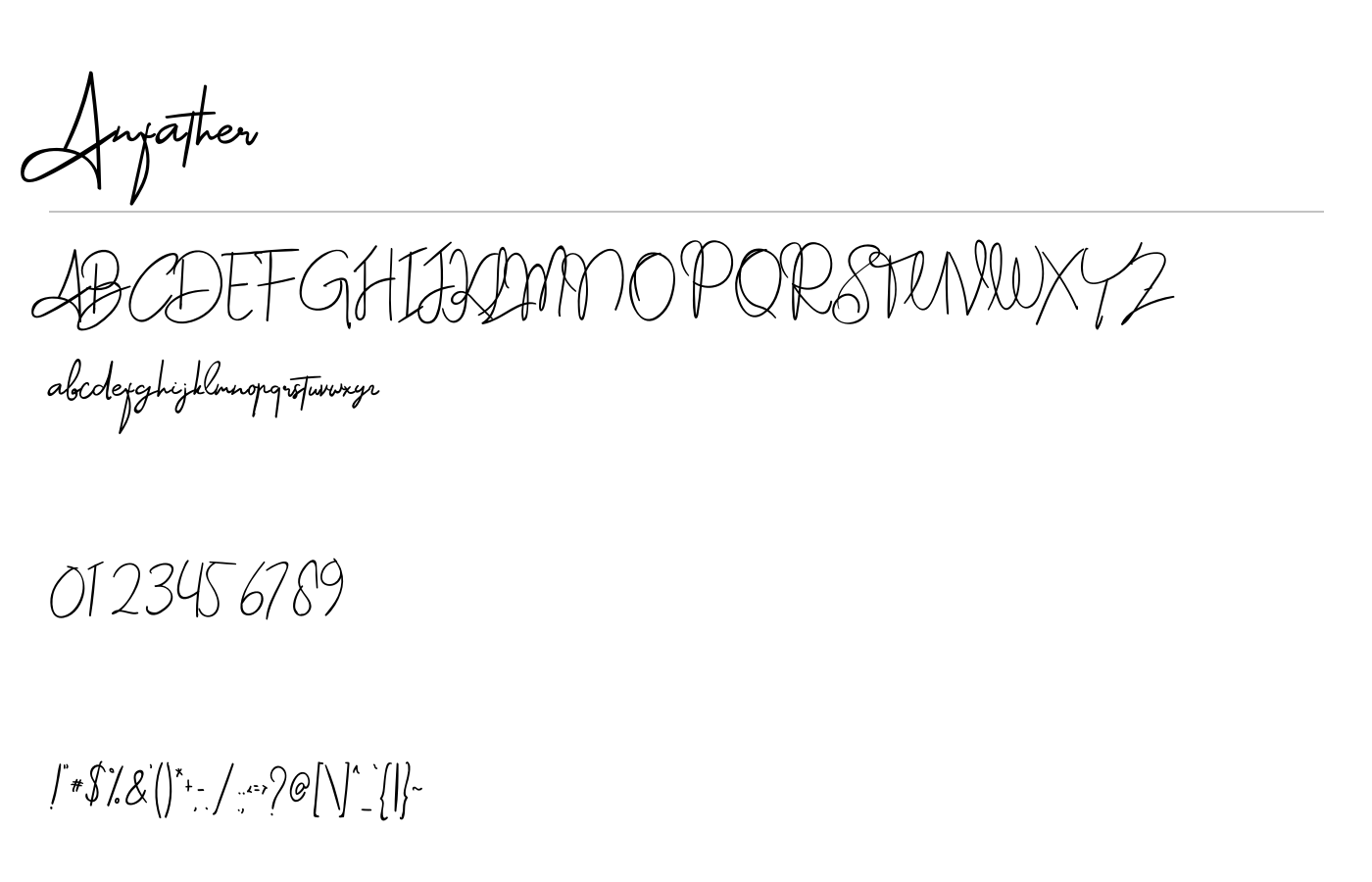 Anfather Font preview