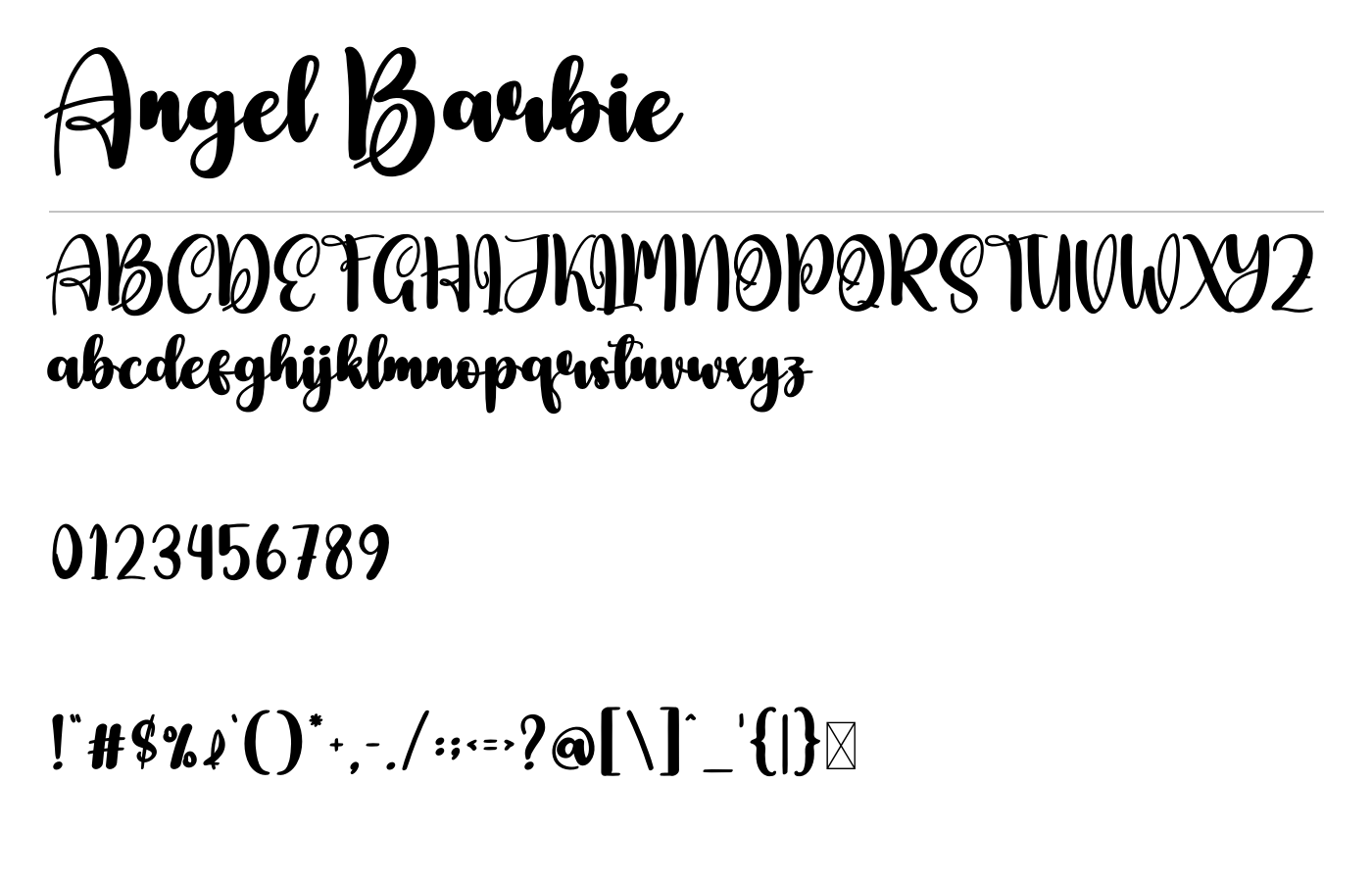 Angel Barbie Font preview