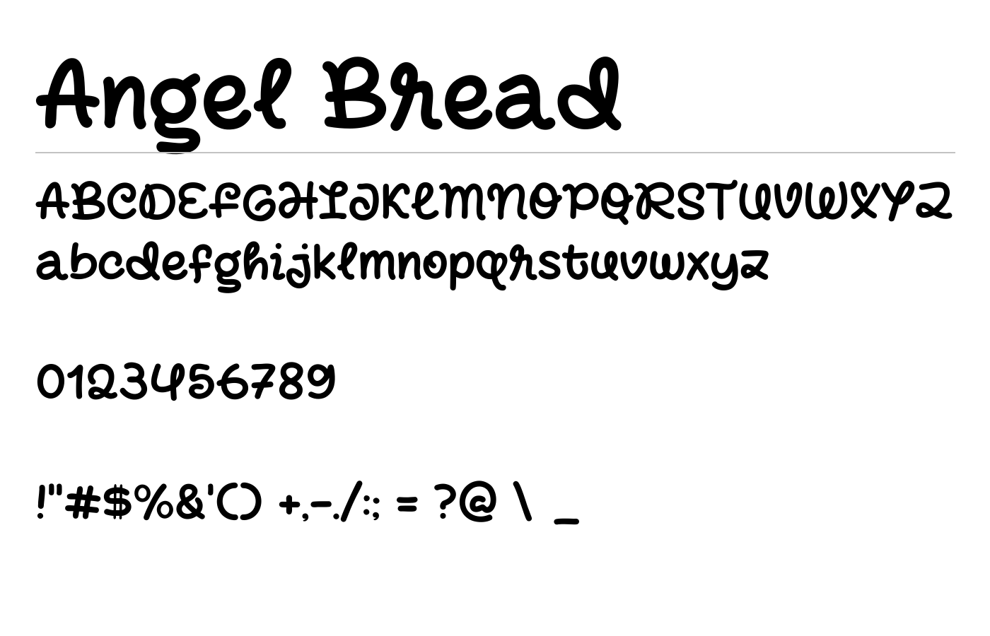 Angel Bread Font preview