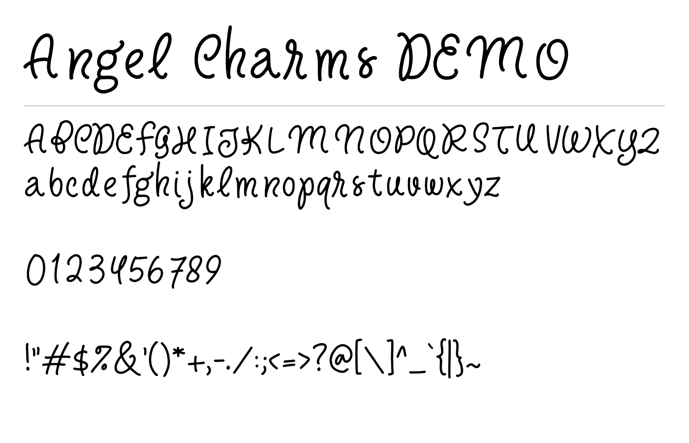 Angel Charms DEMO Font preview