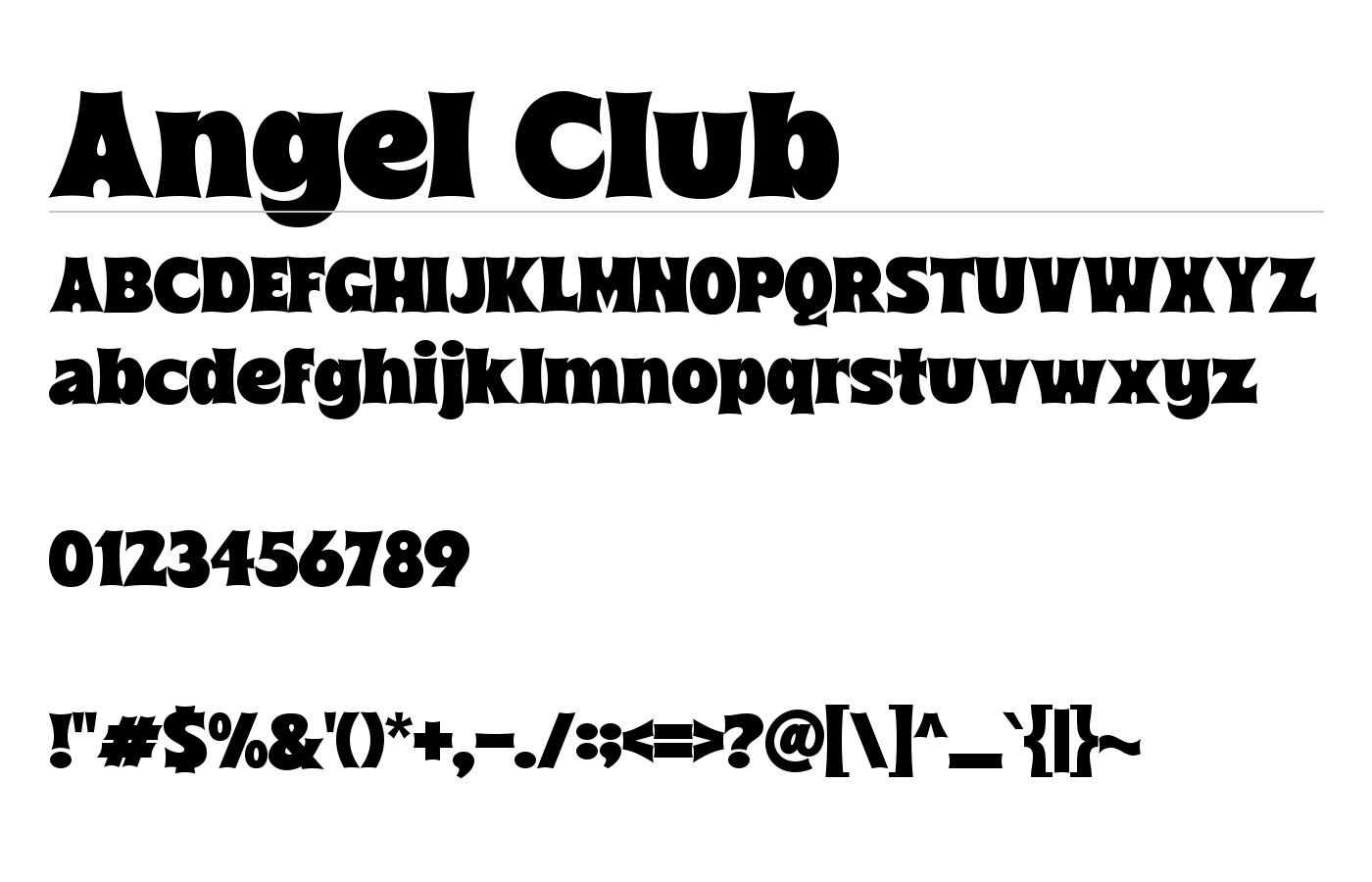 Angel Club Font preview