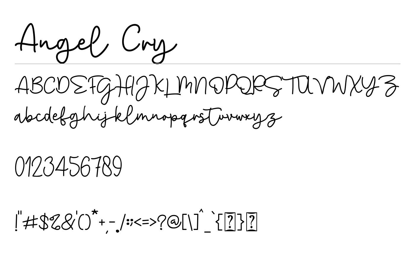 Angel Cry Font preview