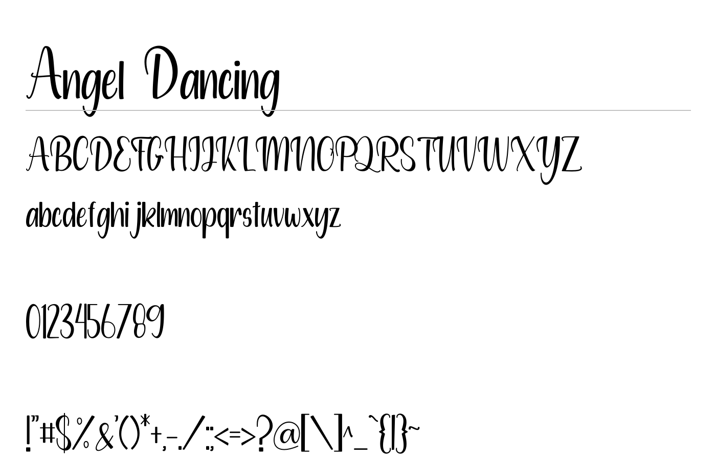 Angel Dancing Font preview