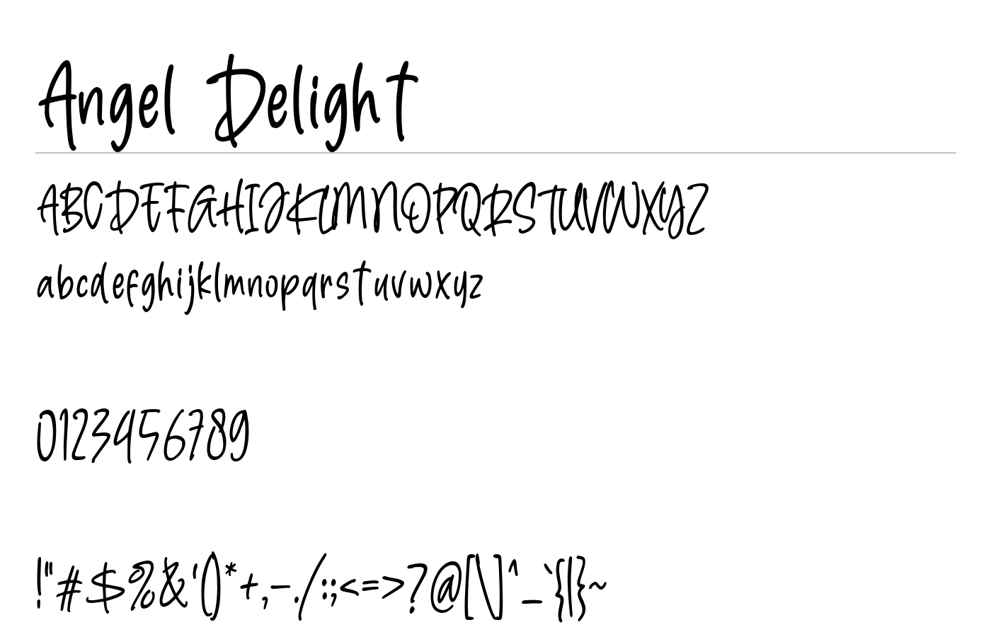 Angel Delight Font preview