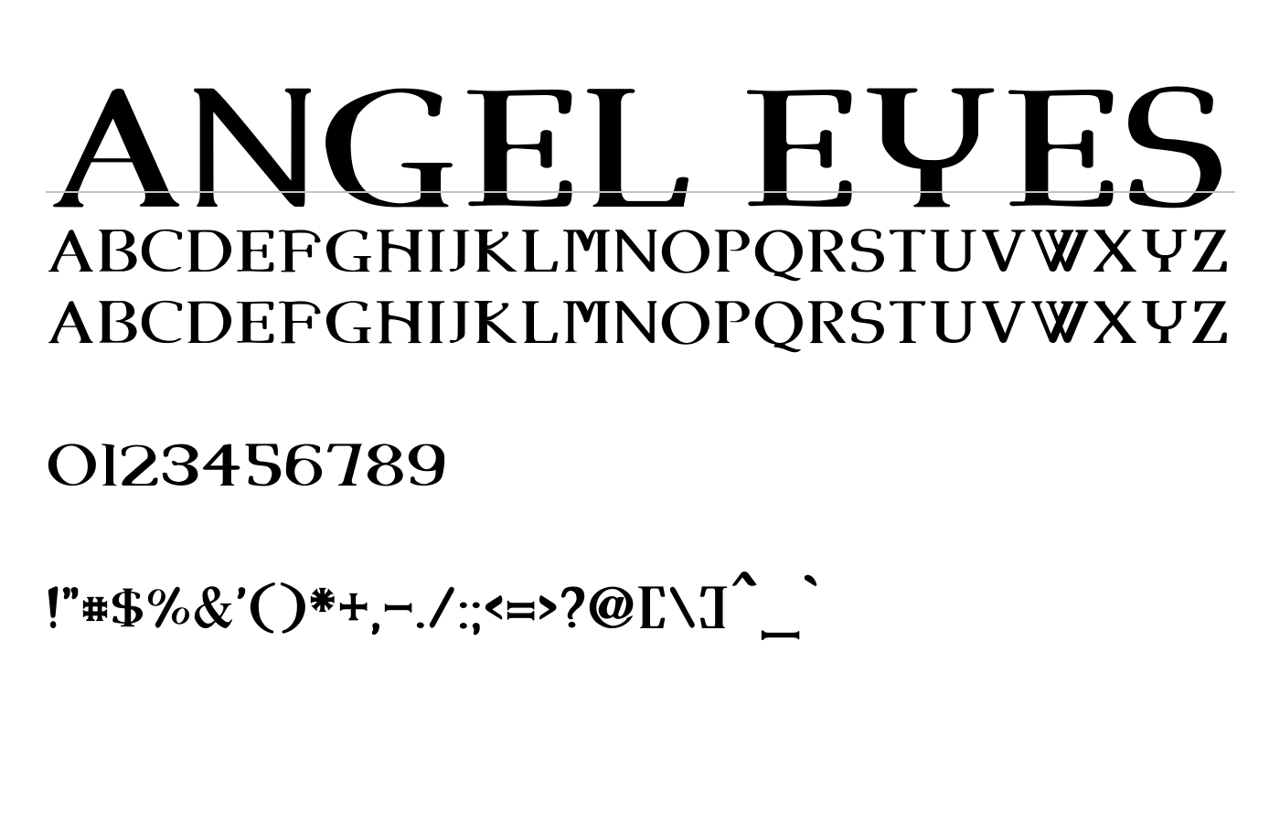 Angel Eyes Font preview