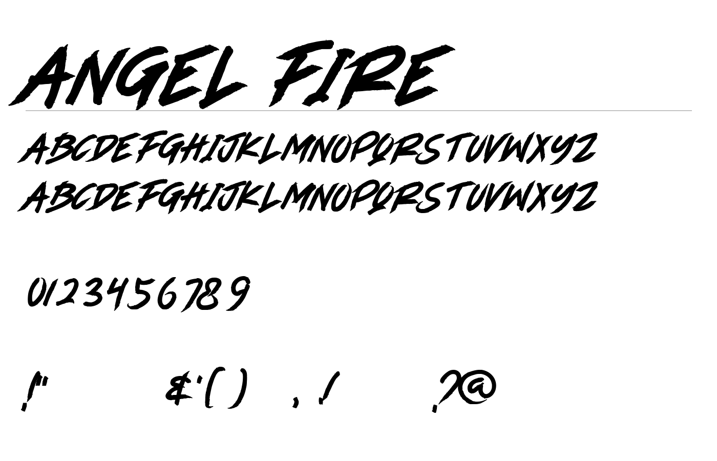 ANGEL FIRE Font preview