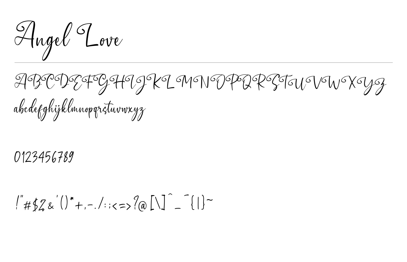 Angel Love Font preview