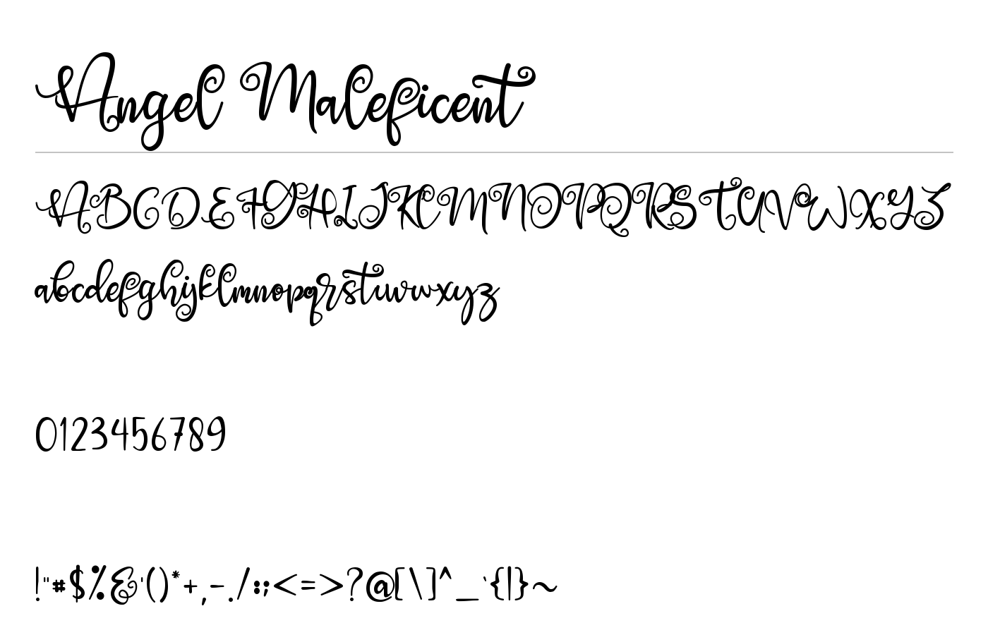 Angel Maleficent Font preview