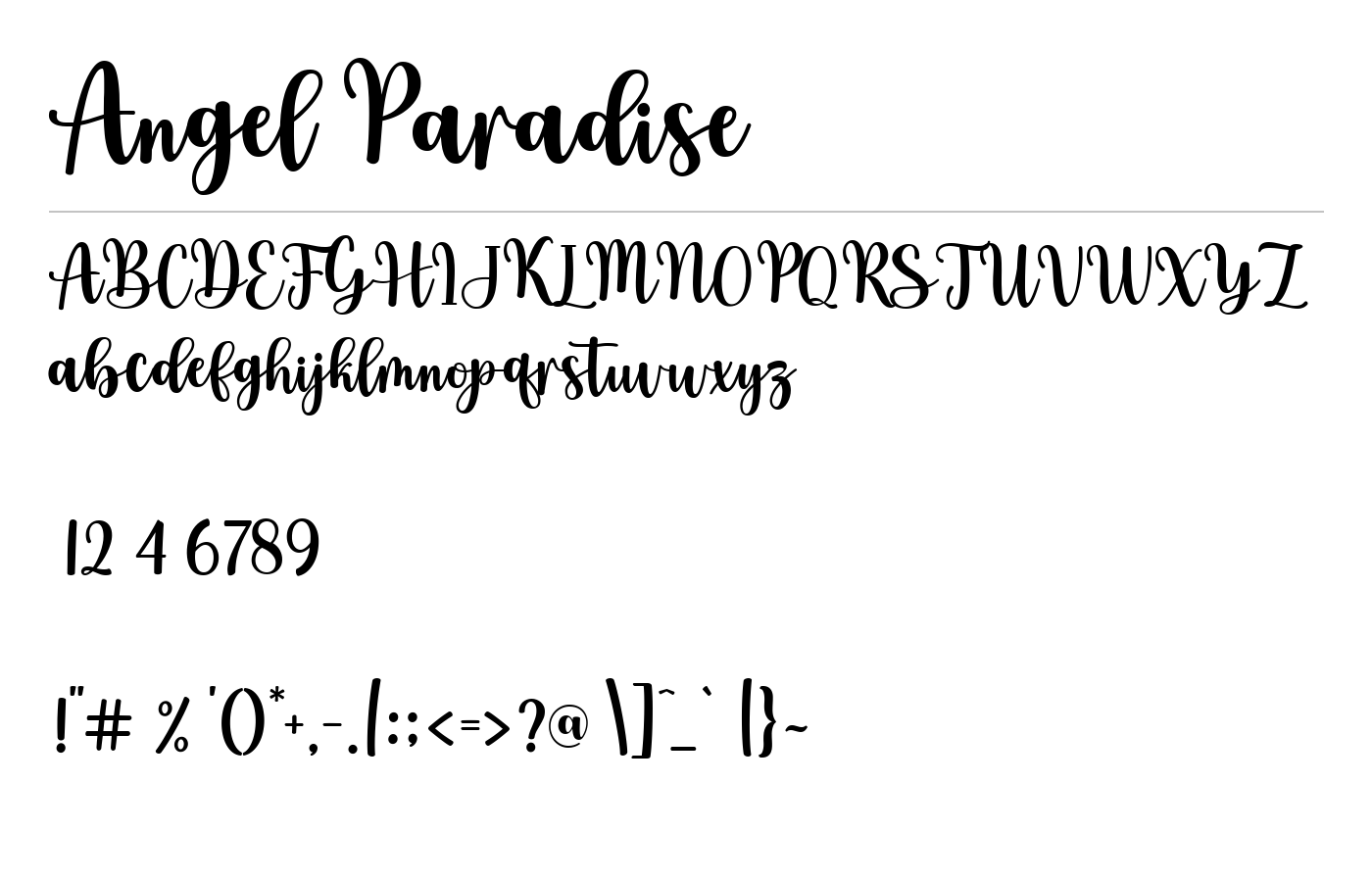Angel Paradise Font preview
