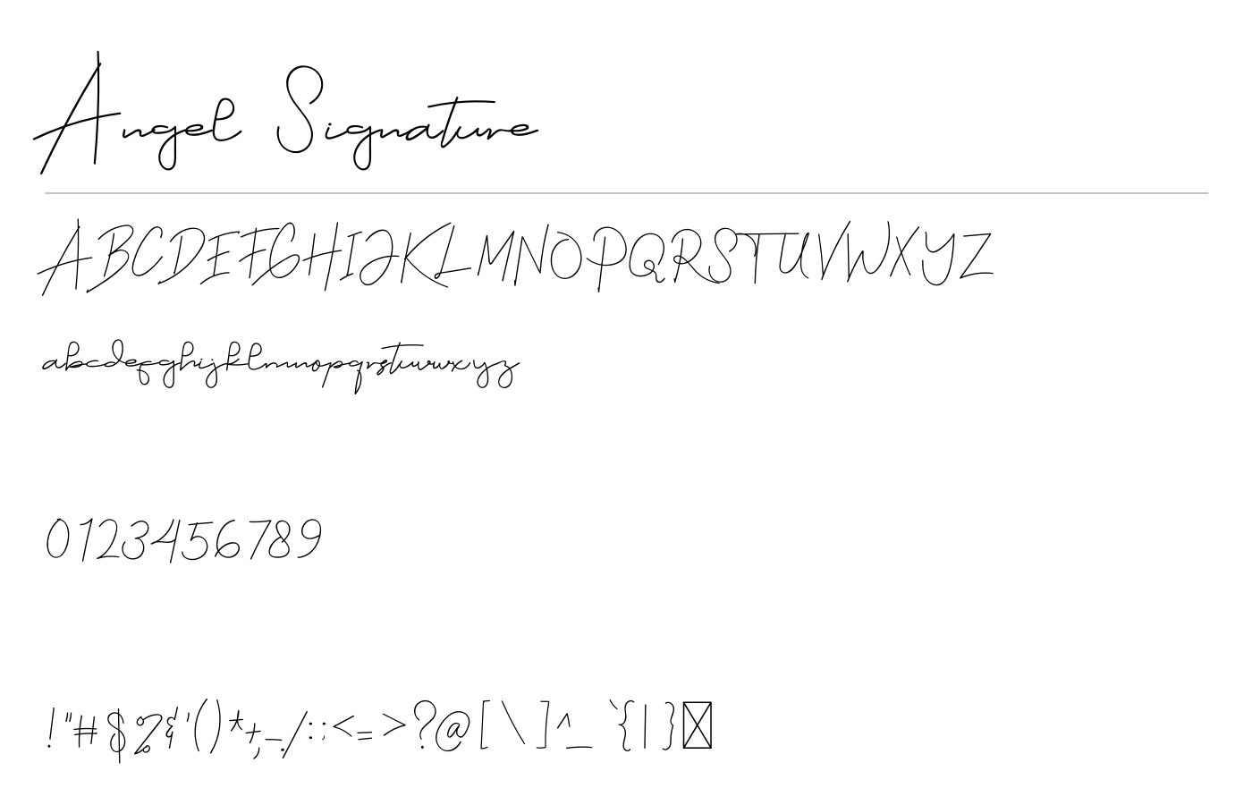Angel Signature Font preview