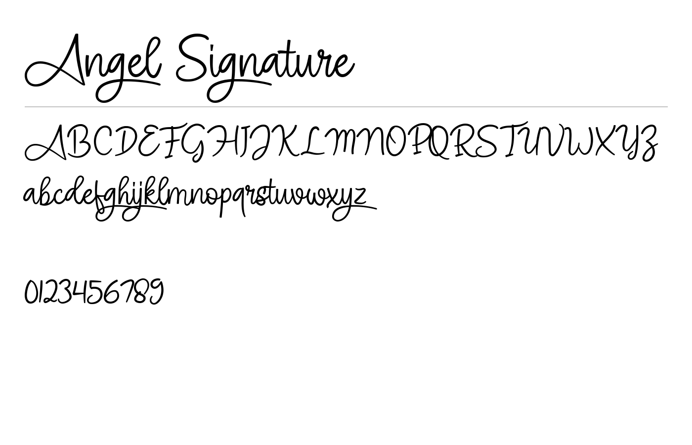Angel Signature Font preview