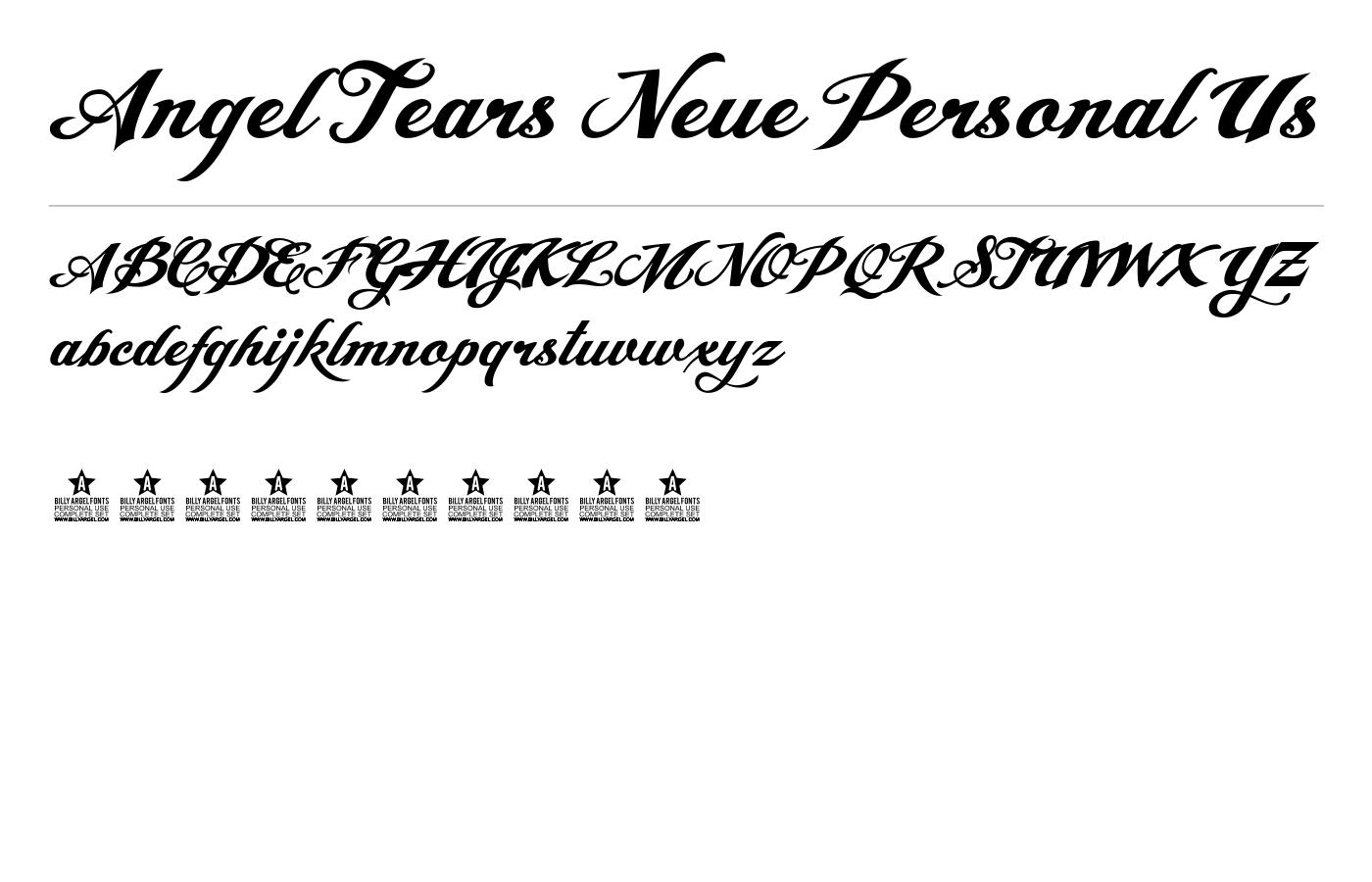 Angel Tears Neue Personal Us Font preview