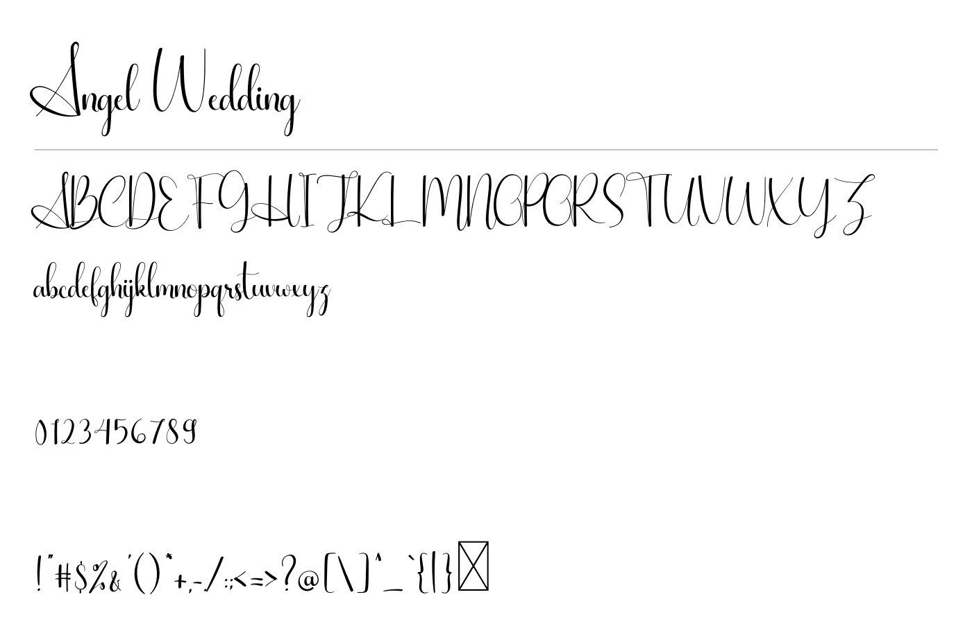Angel Wedding Font preview