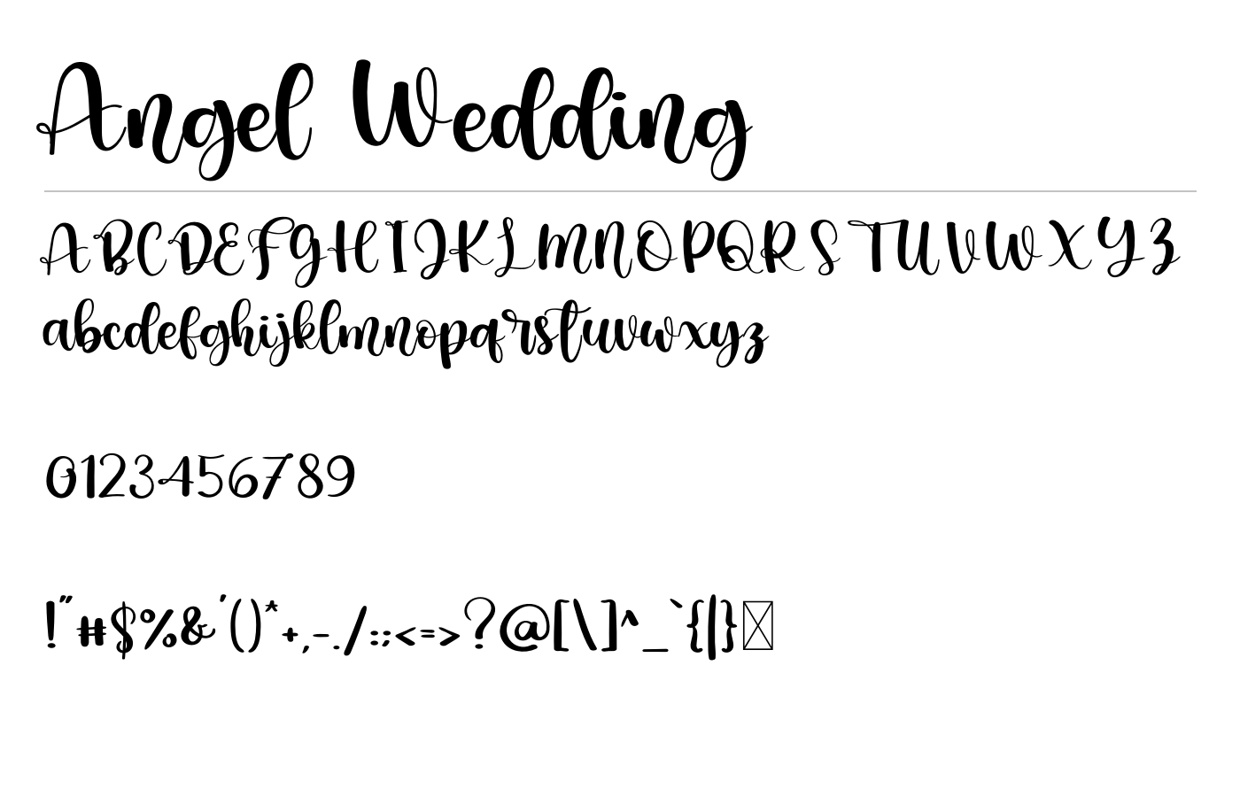 Angel Wedding Font preview